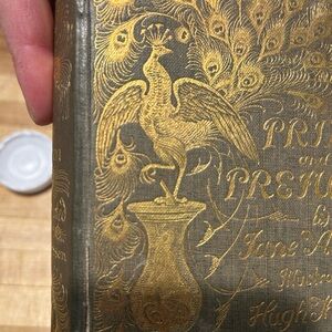 Antique Gold Embossed pride and prejudice by Jane Austin 1906 edition Peacock